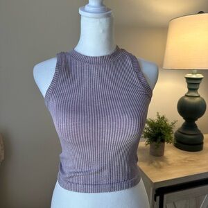 Aura Lavender Ribbed Tank Top